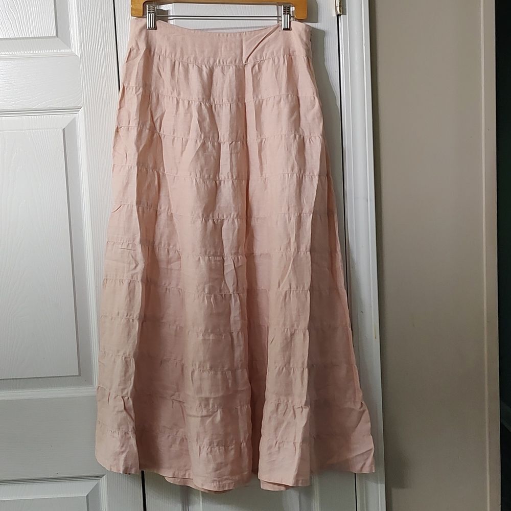 Old Navy light pink 100% linen skirt  Sz 6  EUC